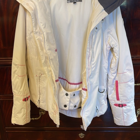 NILS, off-white with pink stitching, Ski jacket with removable hood - Picture 10 of 10